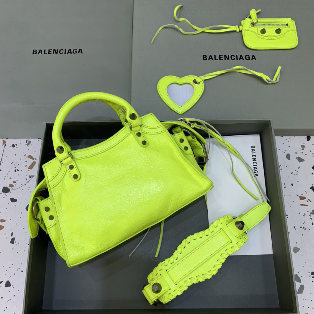 Balenciaga Neo Cagole XS Handbag Shoulder Bag Lemon Yellow